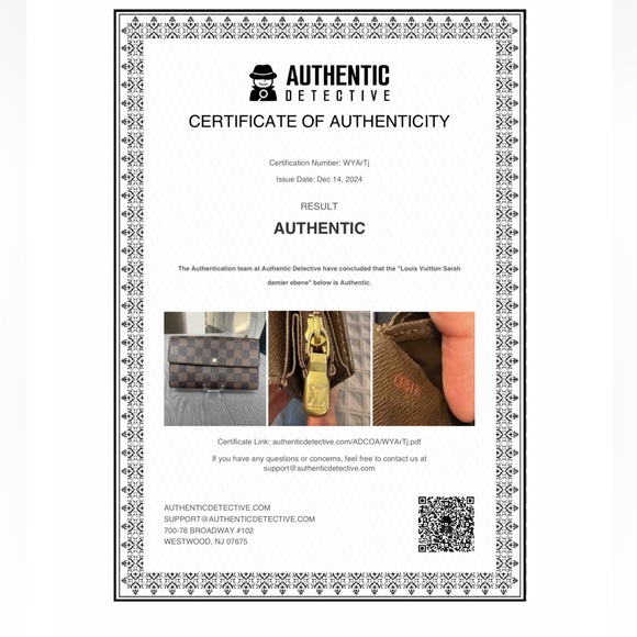 Louis Vuitton Damier Ebene Sarah Wallet - Picture 14 of 14